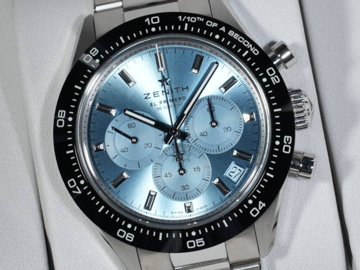ゼニス クロノマスター スポーツ ヨシダ スペシャル エディション Ref.03.3105.3600/52.M3100 ステンレススチール アクアブルー文字盤 美中古 m7626ou7