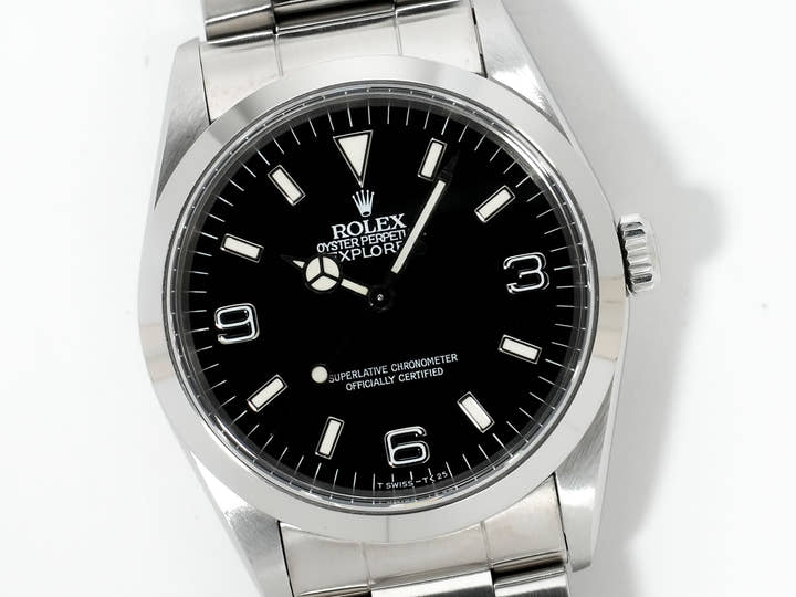 ロレックス エクスプローラーI Ref.14270 ステンレススチール ブラック文字盤 オイスターブレスレット 中古 3knr9iwq