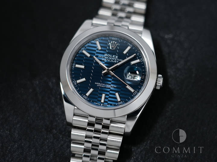 ロレックス デイトジャスト41 Ref.126300 ステンレススチール ブルーフルーテッドモチーフ文字盤 ジュビリーブレスレット 美中古 2apy6nw4