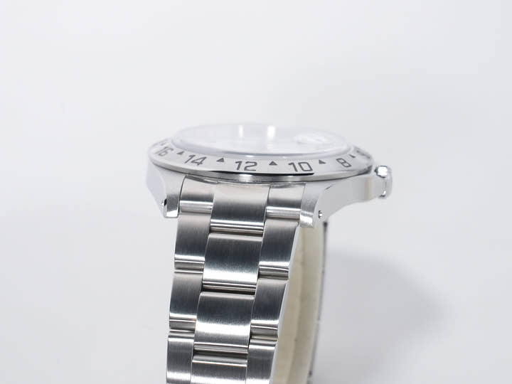 ロレックス エクスプローラーII Ref.16570 ステンレススチール ホワイト文字盤 オイスターブレスレット 美中古 f32cs5a7