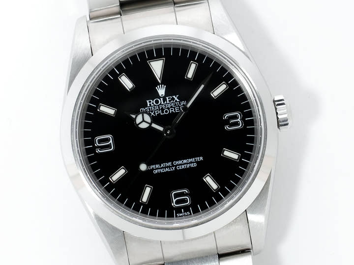 ロレックス エクスプローラーI Ref.14270 ステンレススチール ブラック文字盤 オイスターブレスレット 中古 3xn23x9r