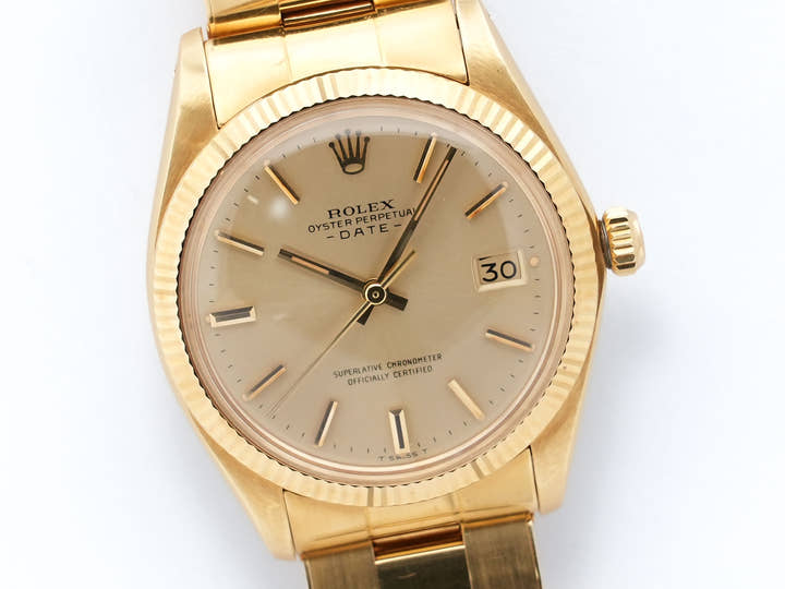 ロレックス オイスターパーペチュアル デイト Ref.1503/8 イエローゴールド シルバー文字盤 中古 vfh5rmkn