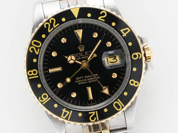 ロレックス GMTマスター Ref.1675/3 ステンレススチール/イエローゴールド ブラック文字盤 ジュビリーブレスレット 中古 miwuvqp2