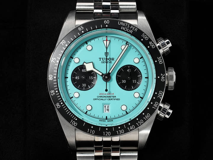 Tudor Black Bay Chrono Ref. 79360N Stainless Steel, Flamingo Blue Dial, Pre-owned in Excellent Condition, nfo2c29m