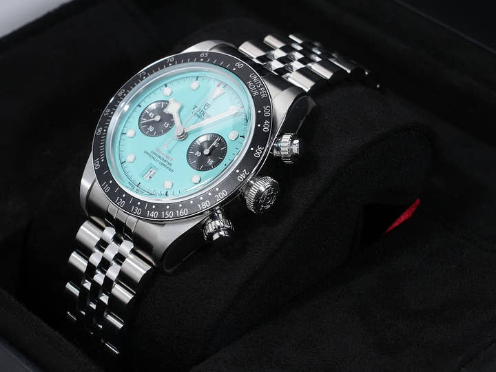 Tudor Black Bay Chrono Ref. 79360N Stainless Steel, Flamingo Blue Dial, Pre-owned in Excellent Condition, nfo2c29m