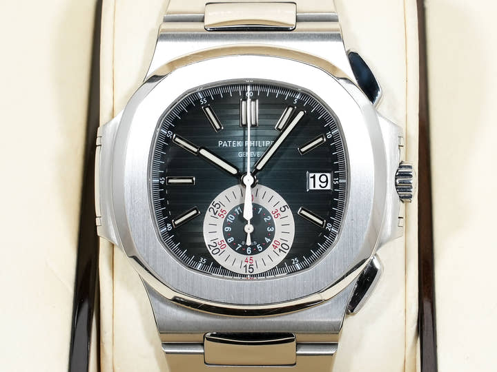 パテックフィリップ ノーチラス クロノグラフ Ref.5980/1A-001 ステンレススチール ブルー文字盤 中古 6724eawy