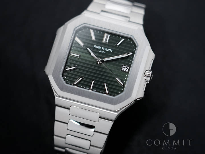 パテックフィリップ キュビタス Ref.5821/1A-001 ステンレススチール グリーン文字盤 極美品 23h9b5ip