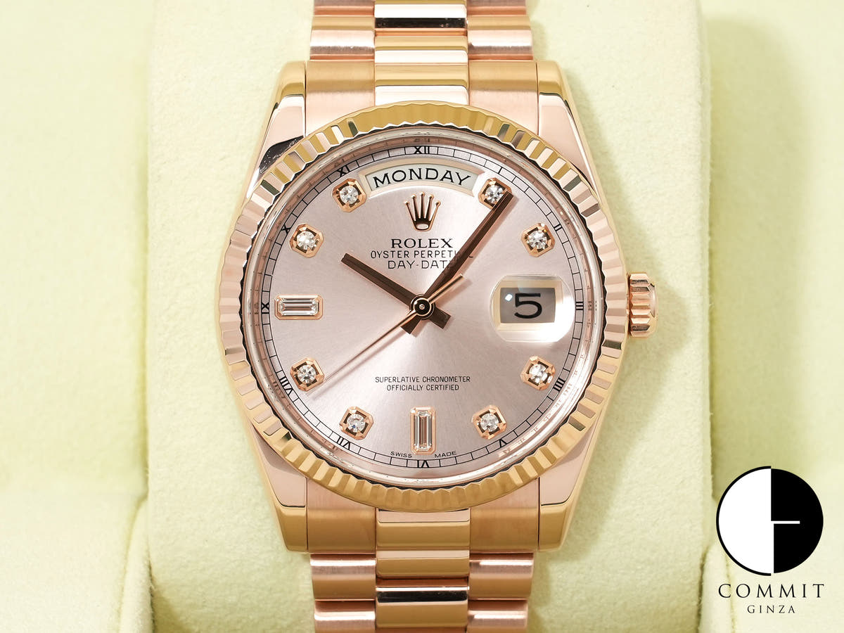 Rolex Day-Date Ref.118235A Pink Gold Pink 10P Diamond Dial Pre-owned oe5gekq6