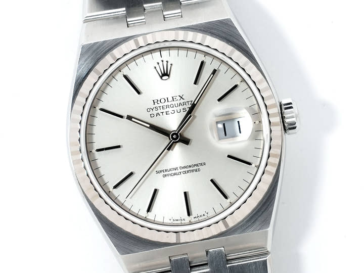 ロレックス オイスタークォーツ Ref.17014 ステンレススチール シルバー文字盤 オイスターブレスレット 中古 d67xu8b6