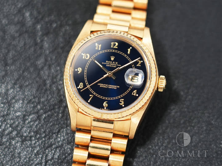 Rolex Datejust Ref.16018 Yellow Gold Blue Stella Boiler Gauge Dial Pre-owned rt39w9kb