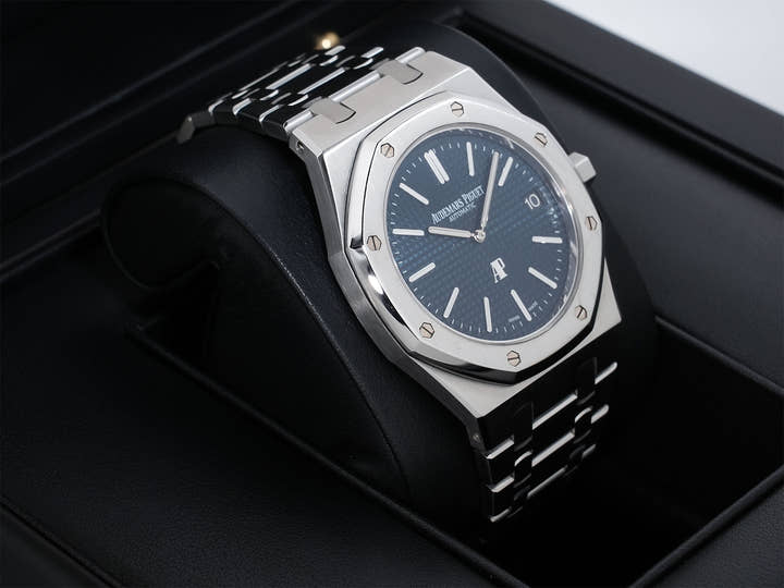 オーデマピゲ ロイヤルオーク エクストラ シン Ref.15202ST.OO.1240ST.01.A ステンレススチール ブルー文字盤 美品 q3nb3aj6