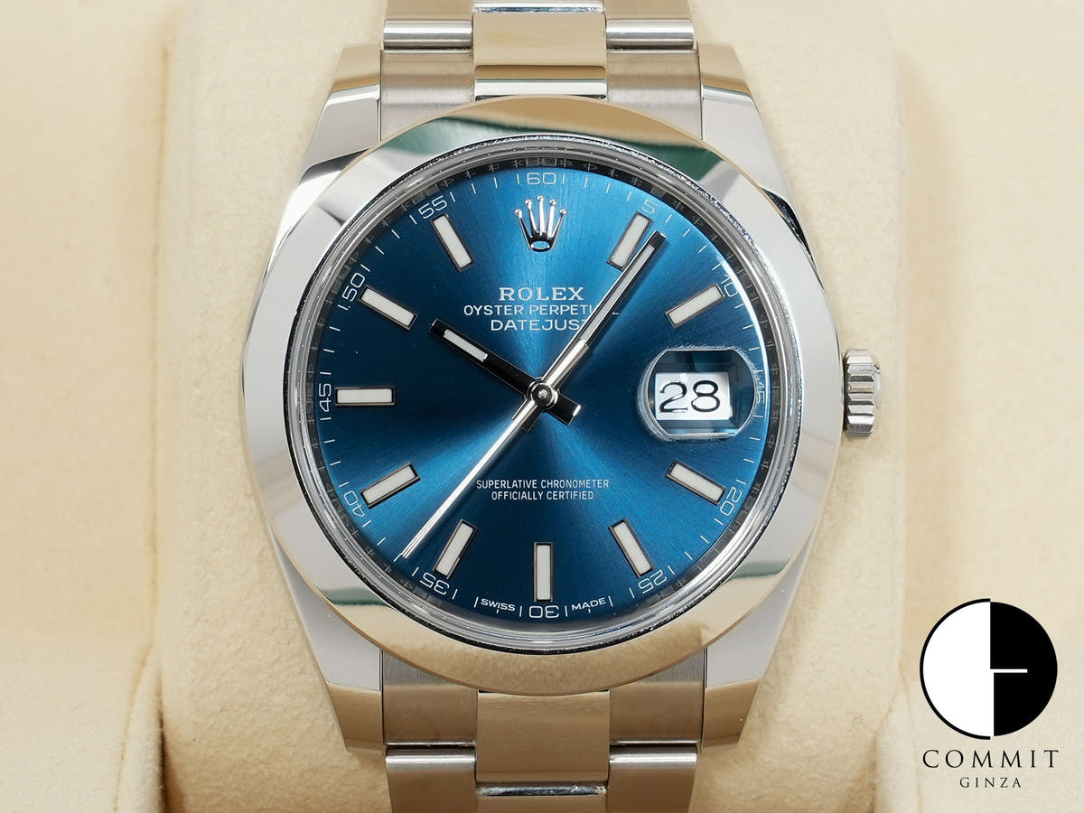 Rolex Datejust 41 Ref. 126300 Stainless Steel, Bright Blue Dial, Oyster Bracelet, Excellent Condition xcriwffa