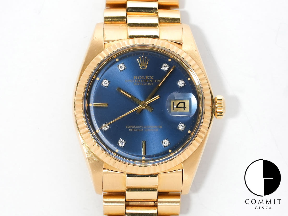 Rolex Datejust Ref. 1601/8 Yellow Gold Blue Dial Pre-owned 8mb2rnac