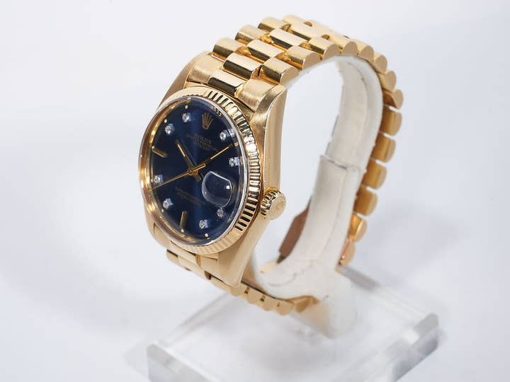 Rolex Datejust Ref. 1601/8 Yellow Gold Blue Dial Pre-owned 8mb2rnac