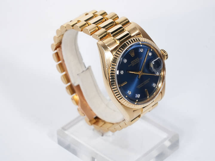 Rolex Datejust Ref. 1601/8 Yellow Gold Blue Dial Pre-owned 8mb2rnac
