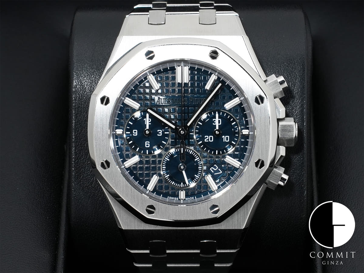 Audemars Piguet Royal Oak Chronograph Ref. 26715ST.OO.1356ST.01 Stainless Steel Night Blue Dial, Excellent Condition, iw355mto