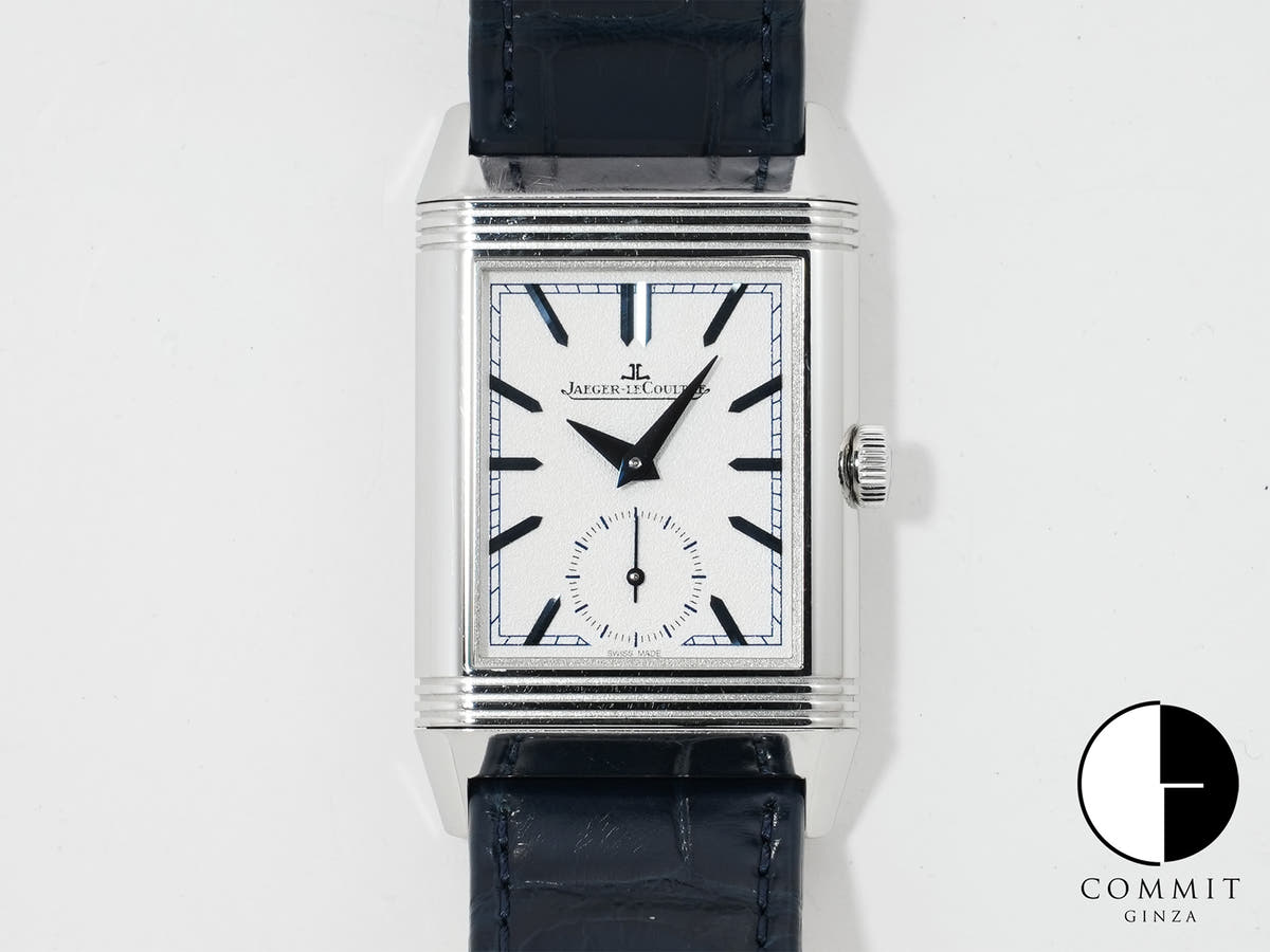 Jaeger-LeCoultre Reverso Tribute Duo Ref. Q3908420 Stainless Steel Silver/Blue Dial Pre-owned 7yo2zs5j