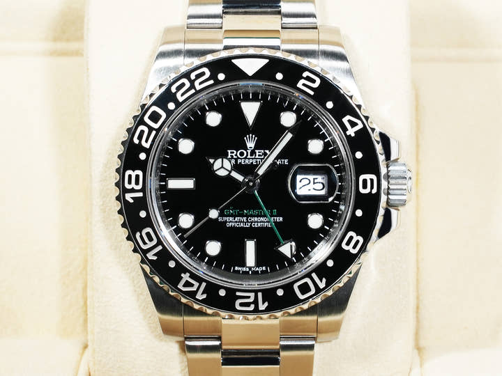 Rolex GMT-Master II Ref. 116710LN Stainless Steel Black Dial Oyster Bracelet Pre-owned 49mzex58