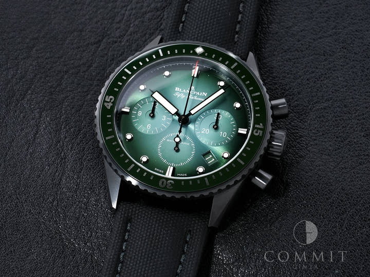 ブランパン フィフティ ファゾムス バチスカーフ フライバック クロノグラフ Ref.5200-0153-B52A セラミック グリーン文字盤 美品 krutmsey
