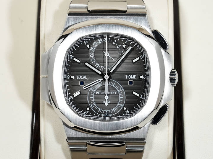 パテックフィリップ ノーチラス トラベルタイム クロノグラフ Ref.5990/1A-001 ステンレススチール ブラックグラデーション文字盤 美中古 cajmy97j