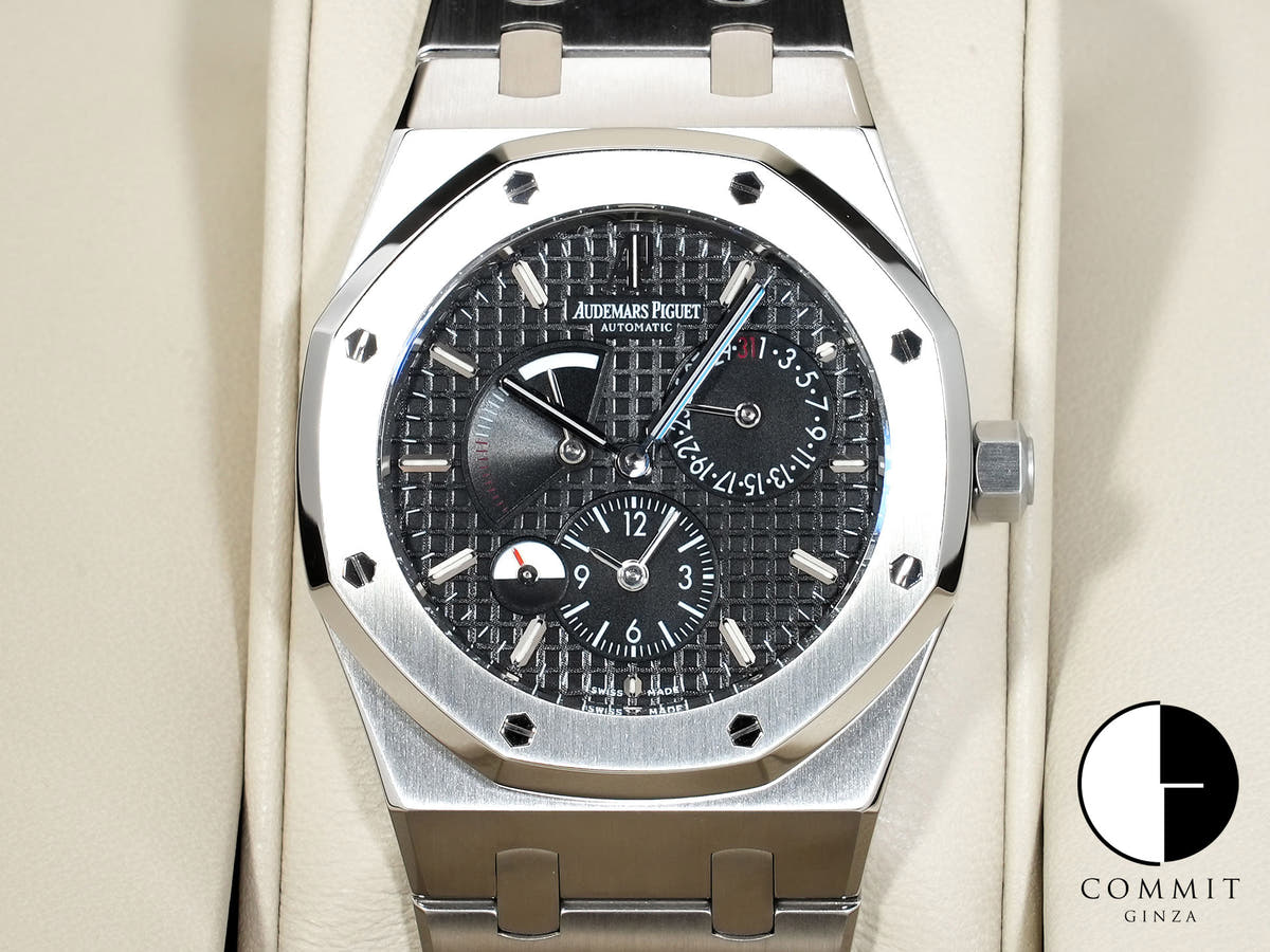 Audemars Piguet Royal Oak Dual Time Ref. 26120ST.OO.1220ST.03 Stainless Steel Black Dial in Excellent Condition x6ud7amn