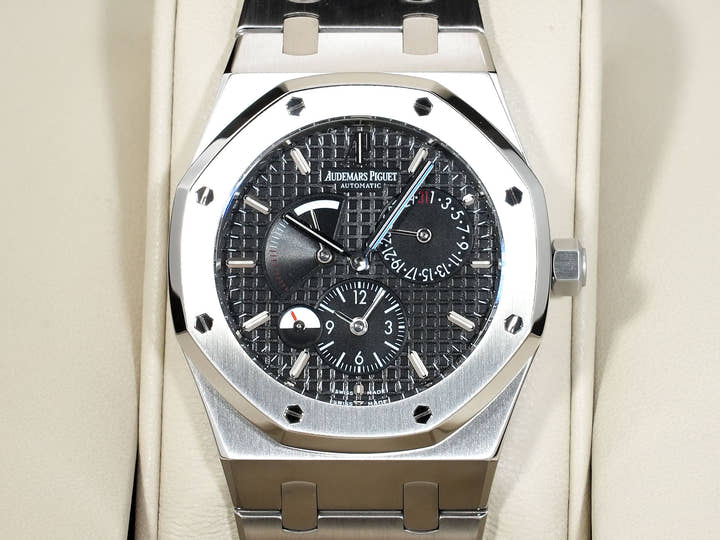 Audemars Piguet Royal Oak Dual Time Ref. 26120ST.OO.1220ST.03 Stainless Steel Black Dial in Excellent Condition x6ud7amn