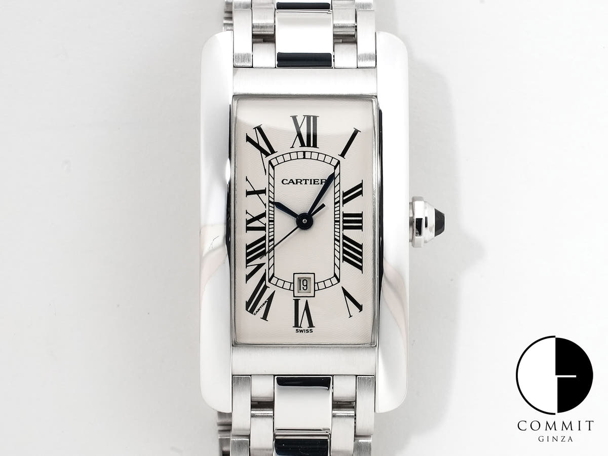 Cartier Tank Américaine MM Ref. W26036L1 White Gold, White Dial, Pre-owned in excellent condition 5iwsuczu