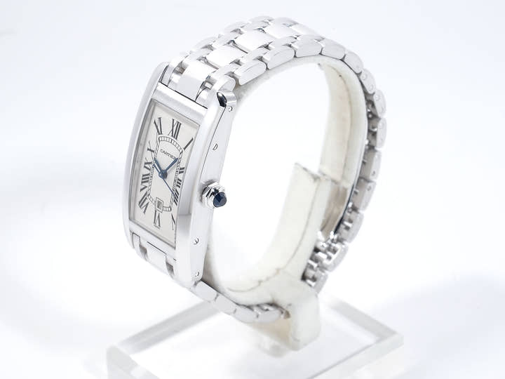Cartier Tank Américaine MM Ref. W26036L1 White Gold, White Dial, Pre-owned in excellent condition 5iwsuczu