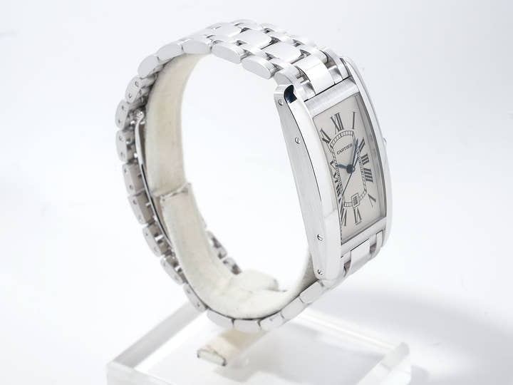 Cartier Tank Américaine MM Ref. W26036L1 White Gold, White Dial, Pre-owned in excellent condition 5iwsuczu