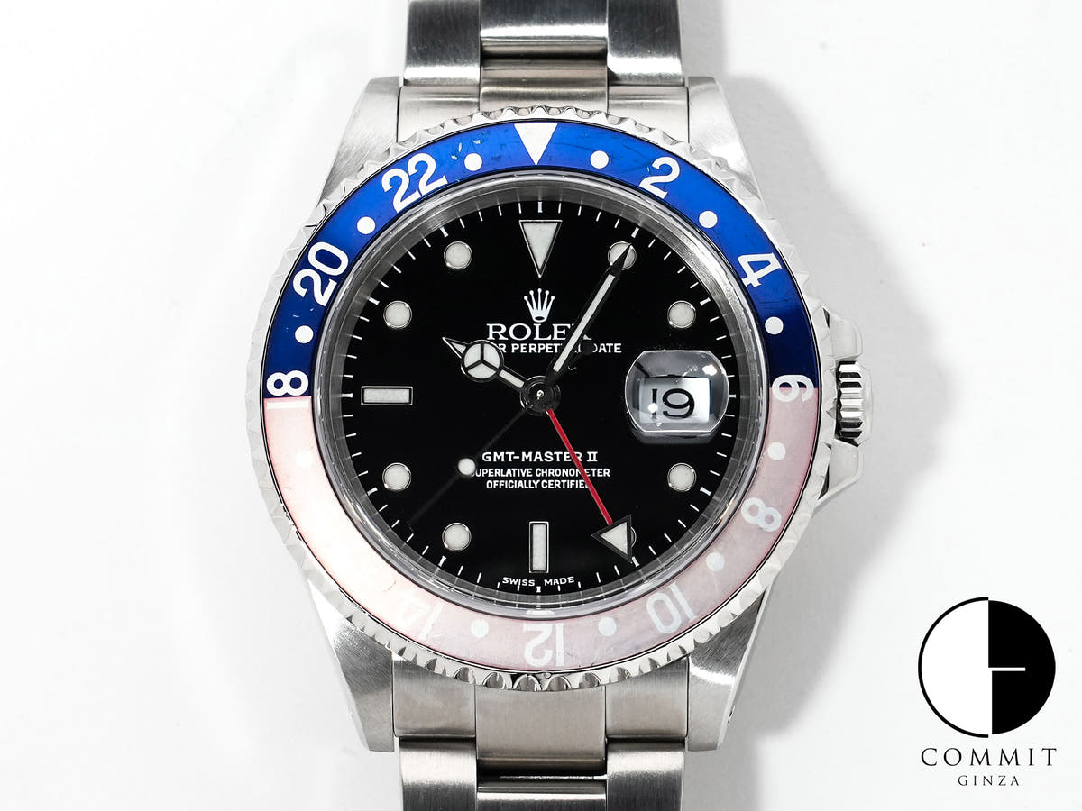 ロレックス GMTマスターII Ref.16710 ステンレススチール ブラック文字盤 オイスターブレスレット 中古 o2mc45zi