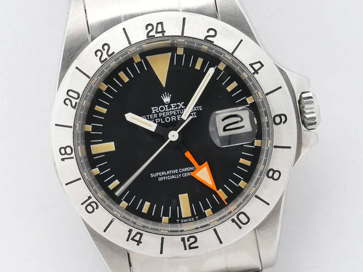 ロレックス エクスプローラーII Ref.1655 ステンレススチール ブラック文字盤 オイスターブレスレット 中古 pqac364z