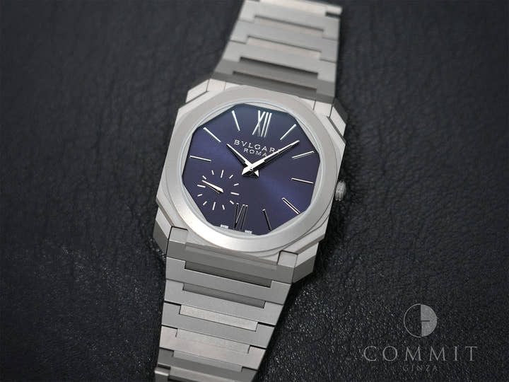 Bvlgari Octo Finissimo Roma Edition Ref.103766 Titanium Midnight Blue Dial Excellent Condition sd793dj8