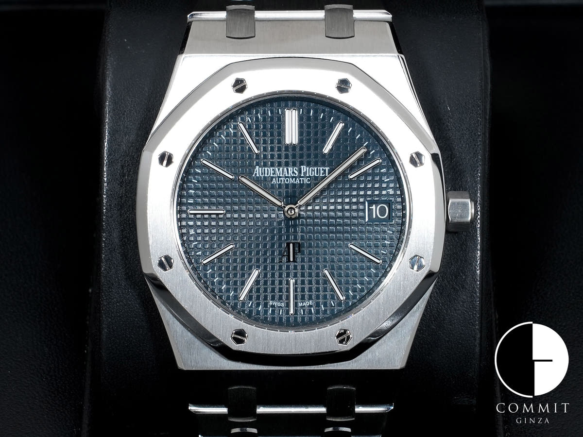 Audemars Piguet Royal Oak Extra-Thin Ref. 15202ST.OO.1240ST.01.A Stainless Steel Blue Dial Pre-Owned ztqohmm8