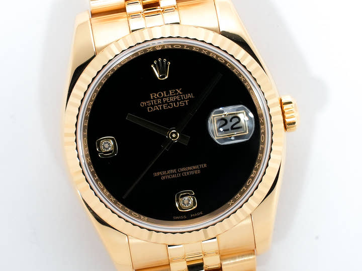 ロレックス デイトジャスト Ref.116238 イエローゴールド オニキス文字盤 美品 aj3w5yg9