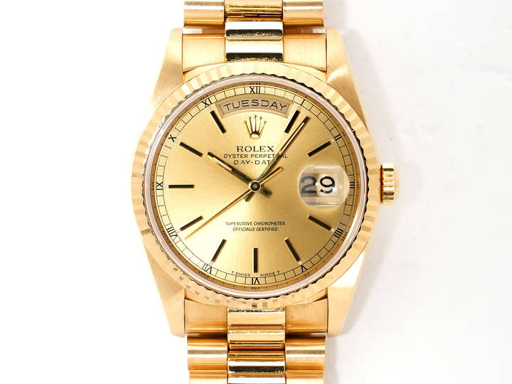 ロレックス デイデイト36 Ref.18238 イエローゴールド シャンパンゴールド文字盤 中古 8ii76n7i