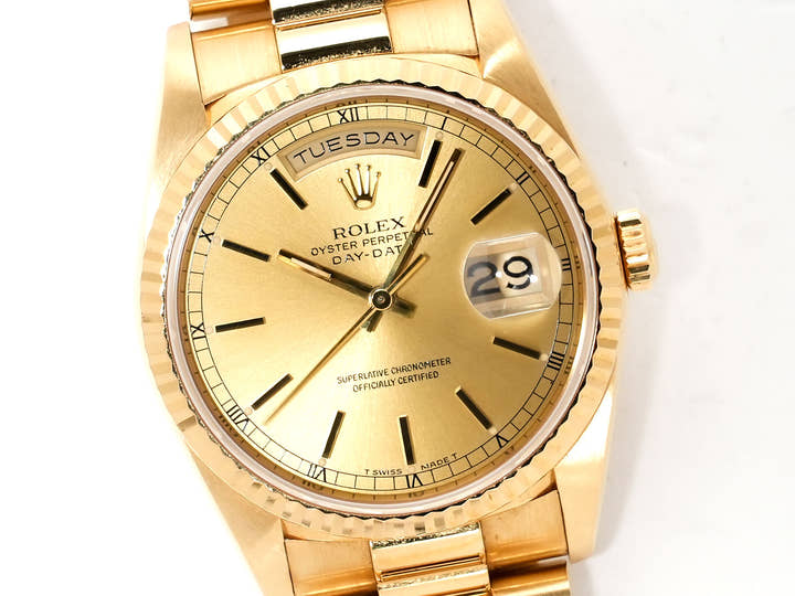 ロレックス デイデイト36 Ref.18238 イエローゴールド シャンパンゴールド文字盤 中古 8ii76n7i