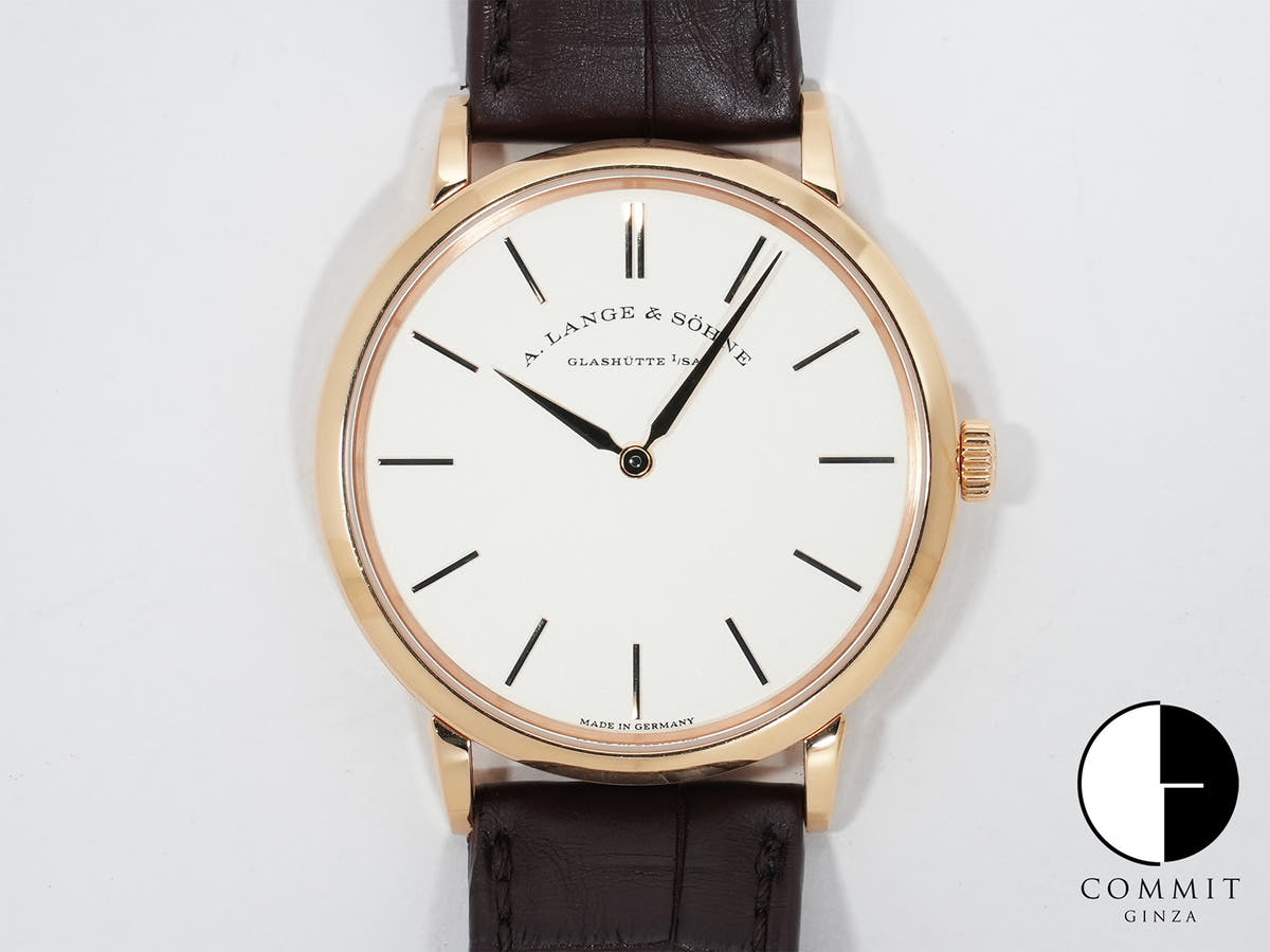 A. Lange & Söhne Saxonia Flach Ref.201.033 Pink Gold Silver Dial Pre-owned fp4dmkfm