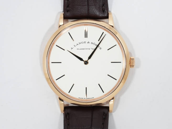 A. Lange & Söhne Saxonia Flach Ref.201.033 Pink Gold Silver Dial Pre-owned fp4dmkfm
