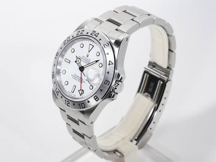 ロレックス エクスプローラーII TIFFANY&CO. Ref.16570 ステンレススチール ホワイト文字盤 オイスターブレスレット 美中古 kueb7see