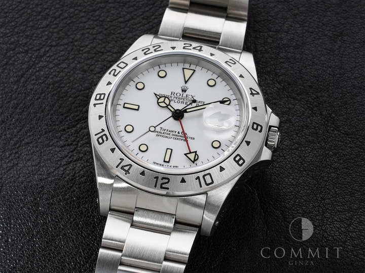 ロレックス エクスプローラーII TIFFANY&CO. Ref.16570 ステンレススチール ホワイト文字盤 オイスターブレスレット 美中古 kueb7see