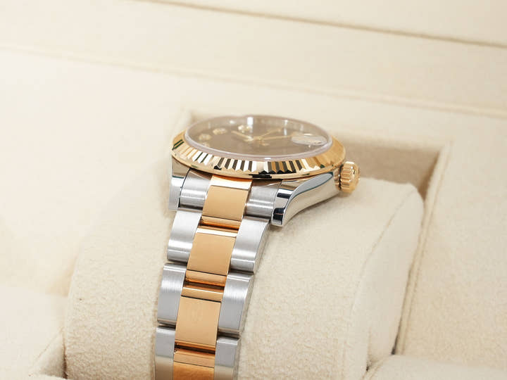 Rolex Datejust Ref.278273 Stainless Steel/Yellow Gold Grey 10P Diamond Dial Oyster Bracelet Pre-owned 3borqzba