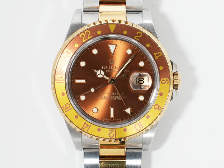 Rolex GMT-Master II Ref.16713 Stainless Steel/Yellow Gold Brown Dial Oyster Bracelet Pre-owned f7nb8x4d