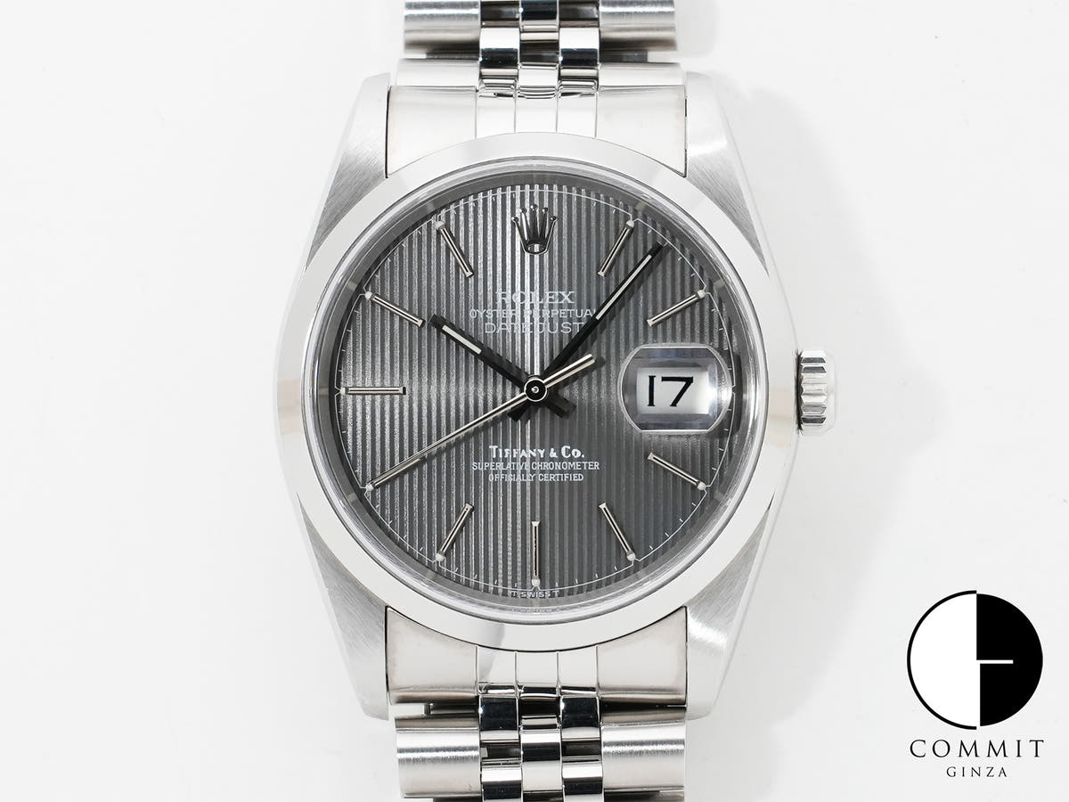 Rolex Datejust TIFFANY&CO. Ref.16200 Stainless Steel Grey Tapestry Dial Pre-owned s6w7qxj6