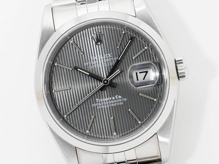 Rolex Datejust TIFFANY&CO. Ref.16200 Stainless Steel Grey Tapestry Dial Pre-owned s6w7qxj6