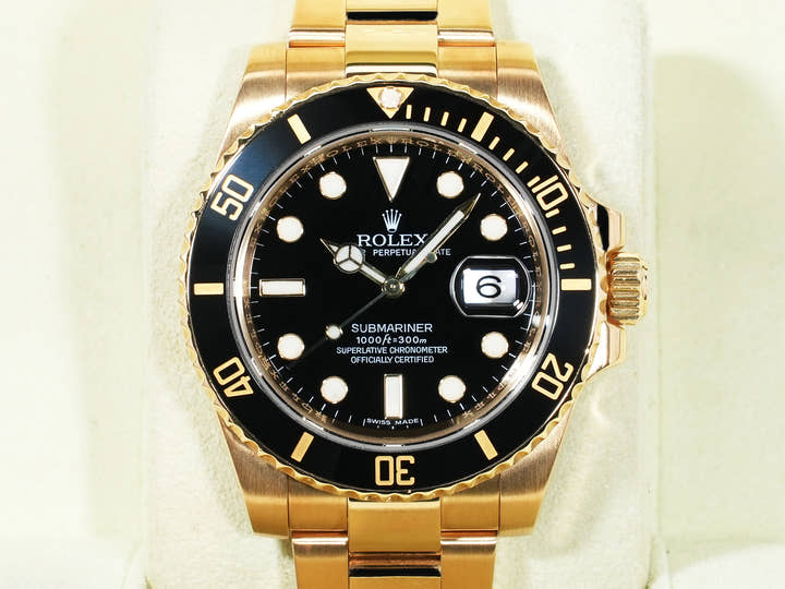 Rolex Submariner Date Ref.116618LN Yellow Gold Black Dial Pre-owned qgabphv5