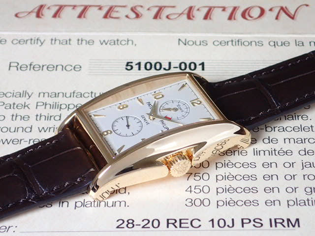 パテックフィリップ 10デイズ(10日巻)18KYG Ref.5100J シルバー文字盤 中古 10days-4