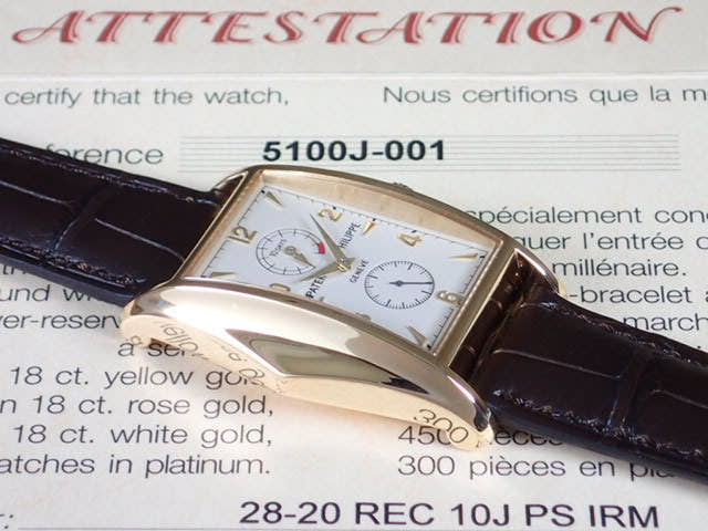 パテックフィリップ 10デイズ(10日巻)18KYG Ref.5100J シルバー文字盤 中古 10days-4