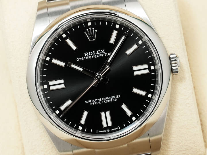ロレックス オイスターパーペチュアル41 Ref.124300 ステンレススチール ブライトブラック文字盤 未使用
