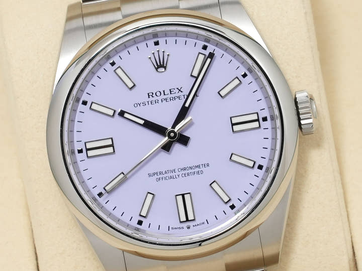 ロレックス オイスターパーペチュアル41 Ref.134300 ステンレススチール ラベンダー文字盤 未使用
