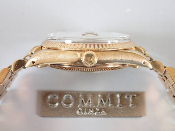 ロレックス オイスターパーペチュアルデイト Ref.15037 シャンパン文字盤 中古 14k